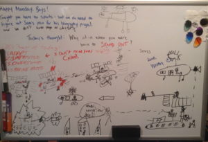 White Board Battle scene